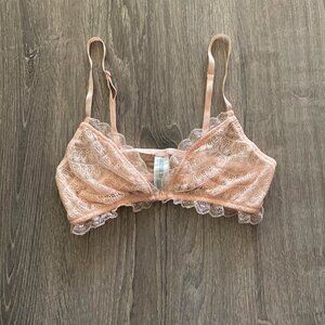 rose pink lace bralette